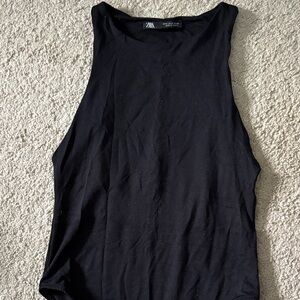 Zara Black Sleeveless Bodysuit